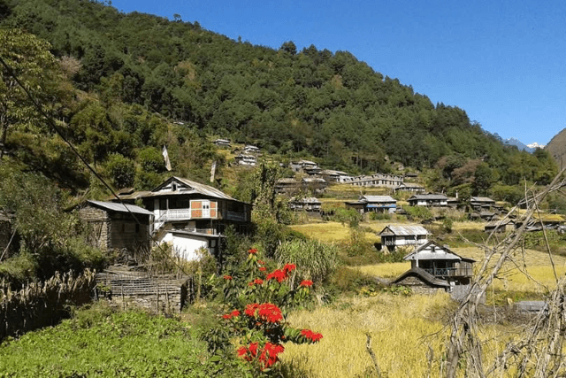 Mountain village in Nepal